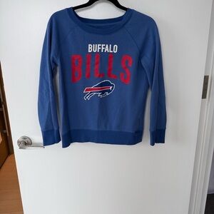 NFL Women's Royal Blue Buffalo Bills Scoop Neck Sweatshirt with Red Logo